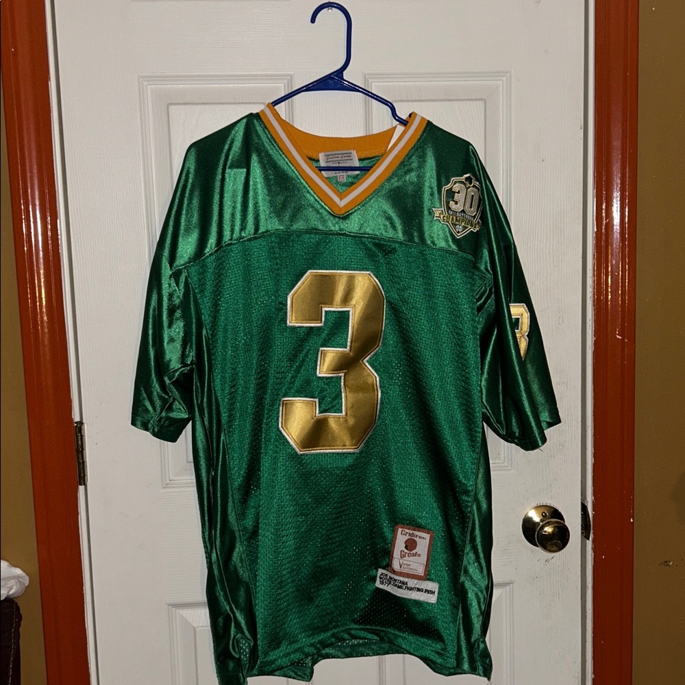 Joe Montana Gridiron Greats Vintage Sportswear #3 Notre Dame 1977 Jersey Sz 54